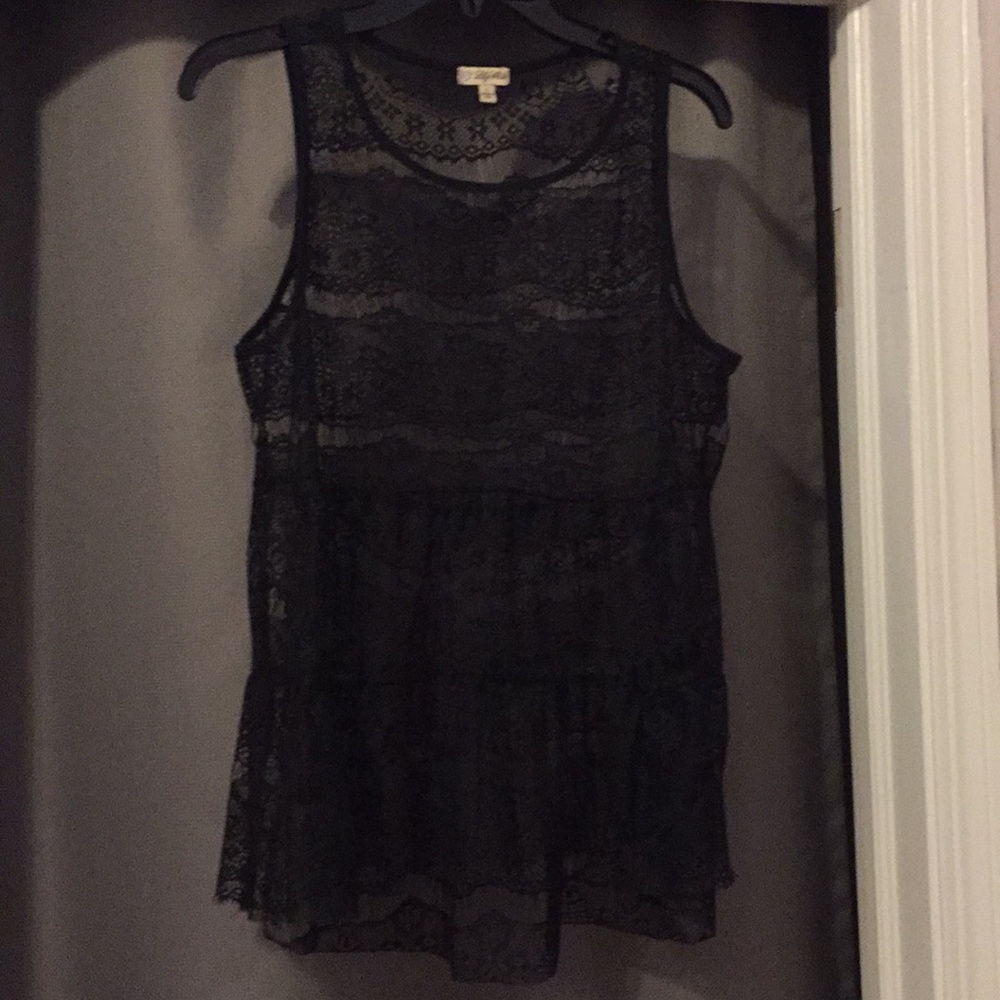 Black lace tank